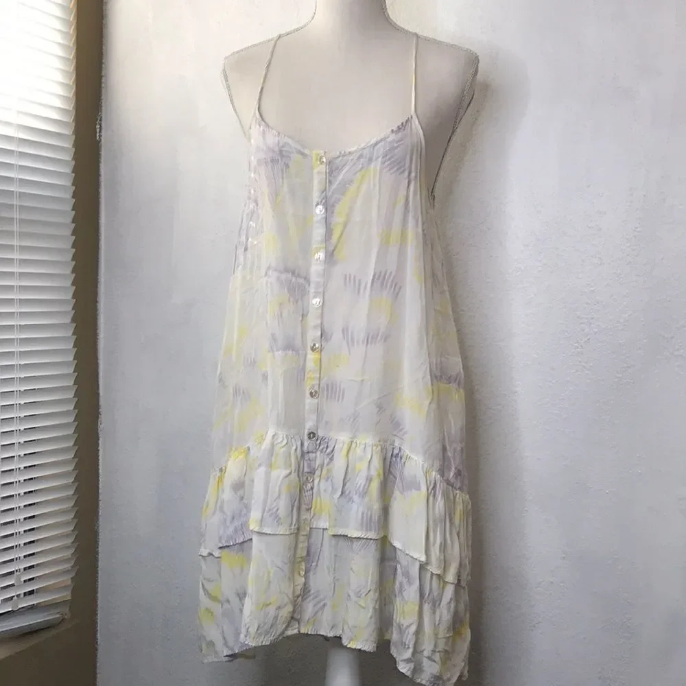Free people boho water color ruffle‎ day dress